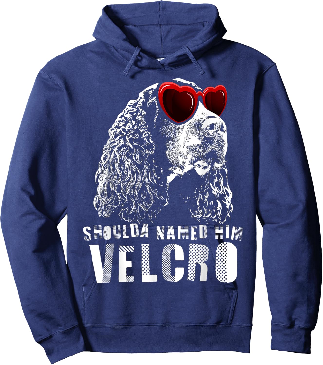Funny Velcro English Springer Spaniel Dog Gift Men Women Hoodie - Hoodie | Navy