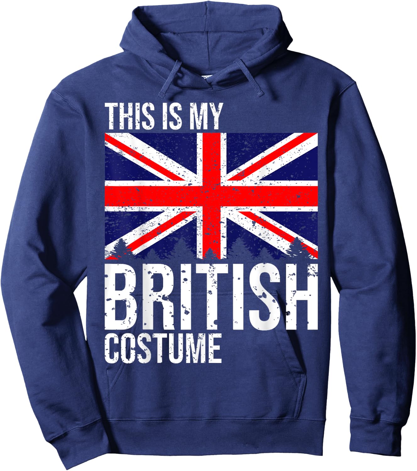 Vintage This is My British Flag Costume Design for Halloween Hoodie - Hoodie | Navy