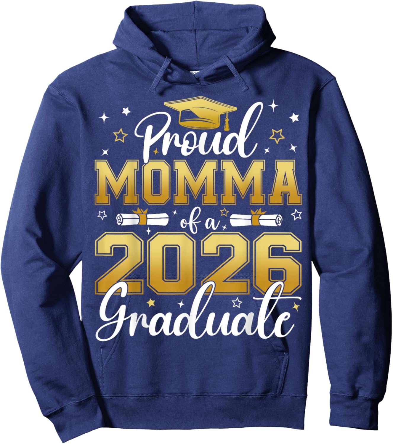 Proud Momma of a Class of 2026 Graduate Senior Graduation Hoodie - Hoodie | Navy