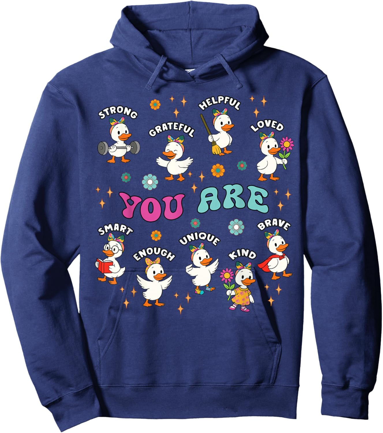 Goose Silly Teacher You are Kind Loved Enough Motivational Hoodie - Hoodie | Navy