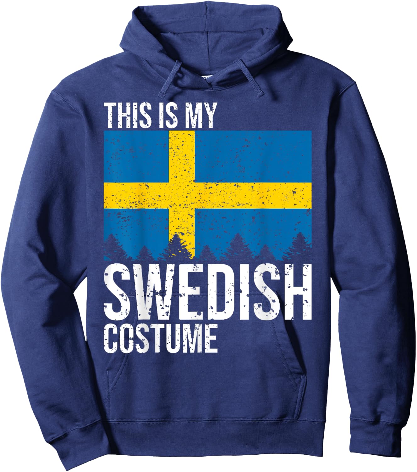 Vintage This is my Swedish Flag Costume For Halloween Hoodie - Hoodie | Navy