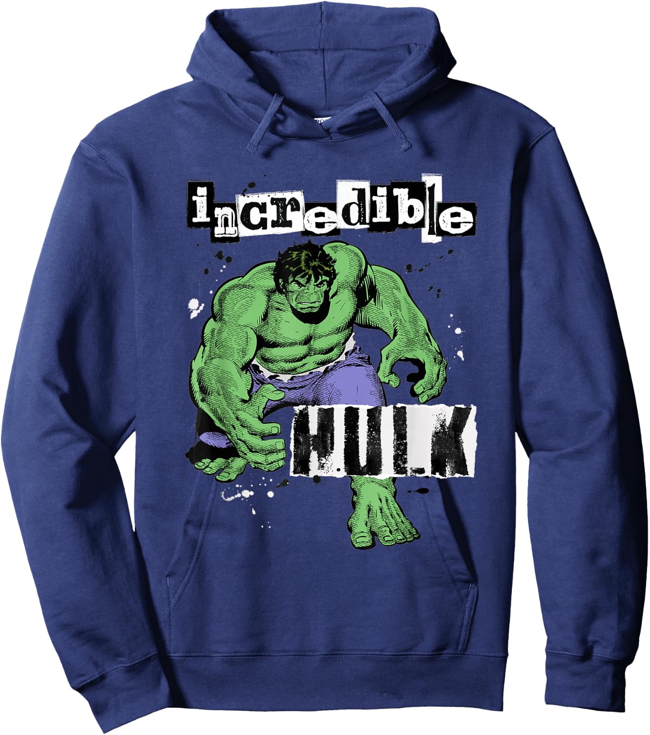 Marvel Super Heroes Incredible Hulk Retro Vintage Comic Hoodie - Hoodie | Navy