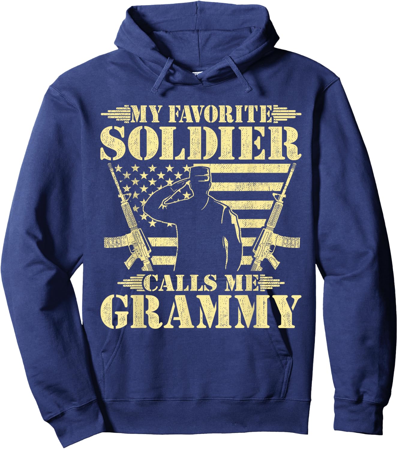 My Favorite Soldier Calls Me Grammy - Proud Military Grandma Hoodie - Hoodie | Navy
