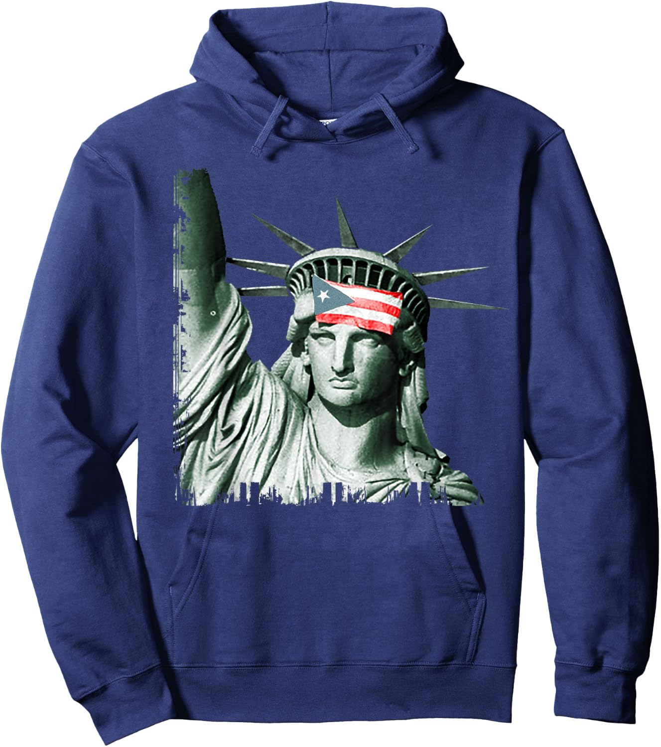 Puerto Rico Resiste Statue of Liberty Puerto Rican Flag Hoodie - Hoodie | Navy