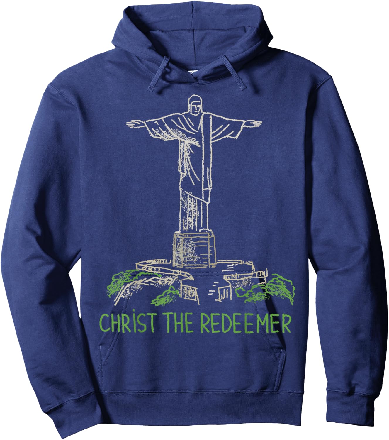 Christ the Redeemer T Shirt Hoodie - Hoodie | Navy