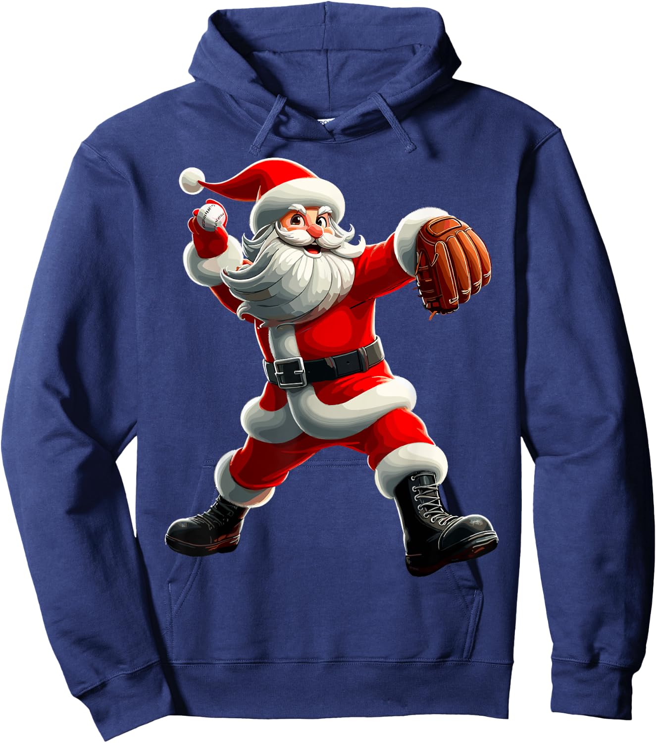 Funny Santa Baseball Pitcher Christmas Baseball Player Hoodie - Hoodie | Navy