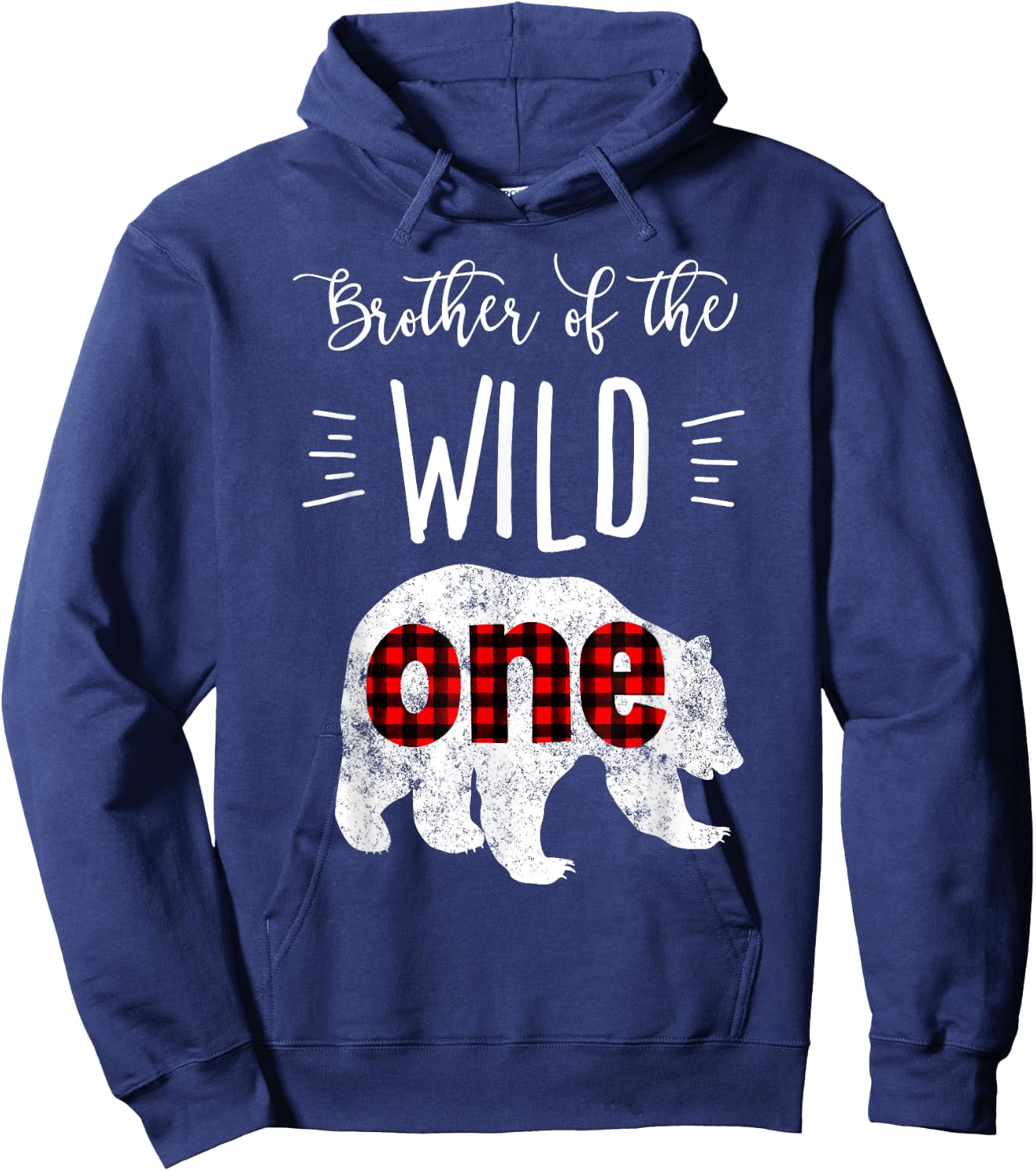 Brother of the Wild One Shirt Bear Lumberjack 1st Birthday Hoodie - Hoodie | Navy