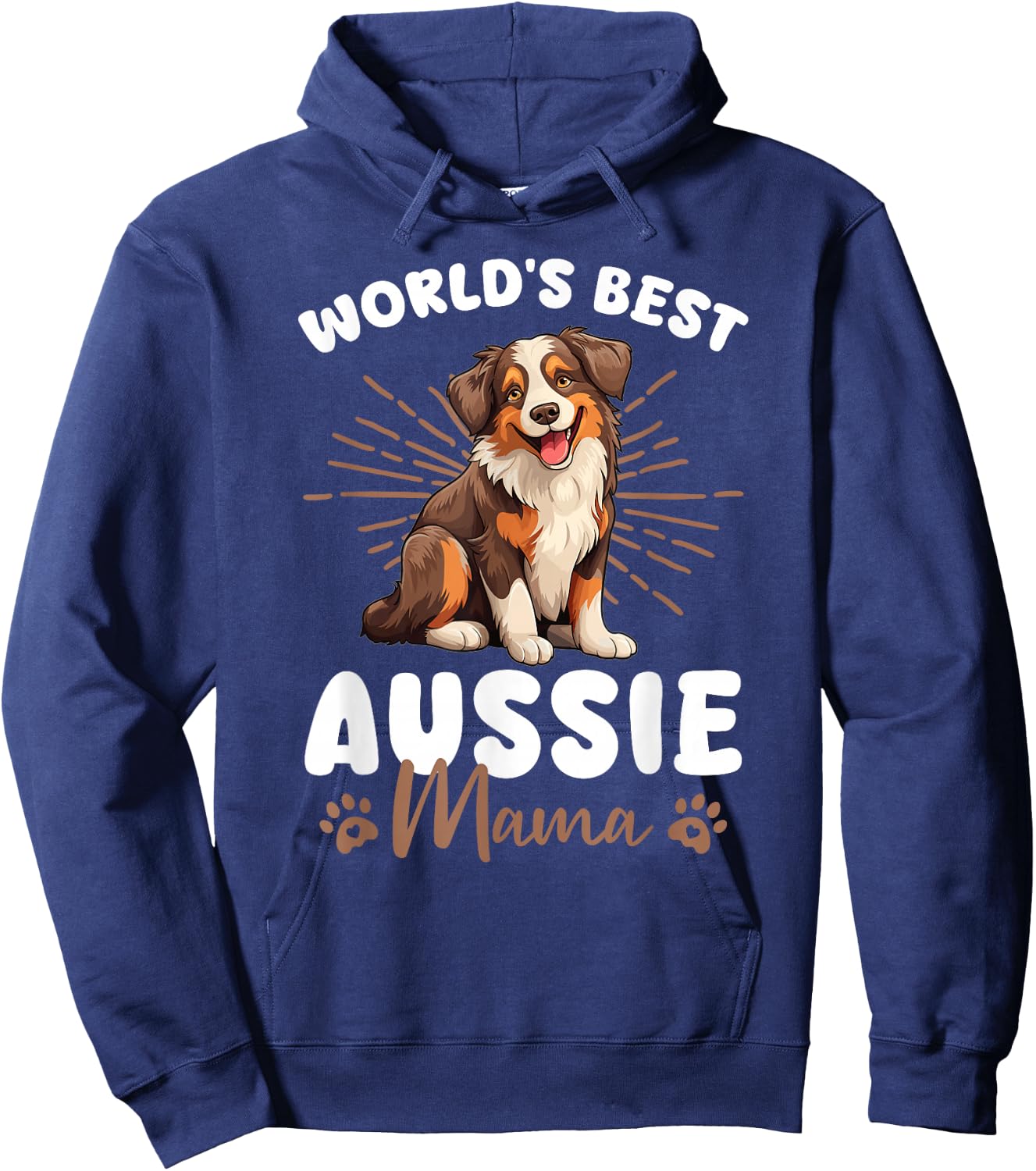 Australian Shepherd Red Tri Dog World's Best Aussie Mama Hoodie - Hoodie | Navy