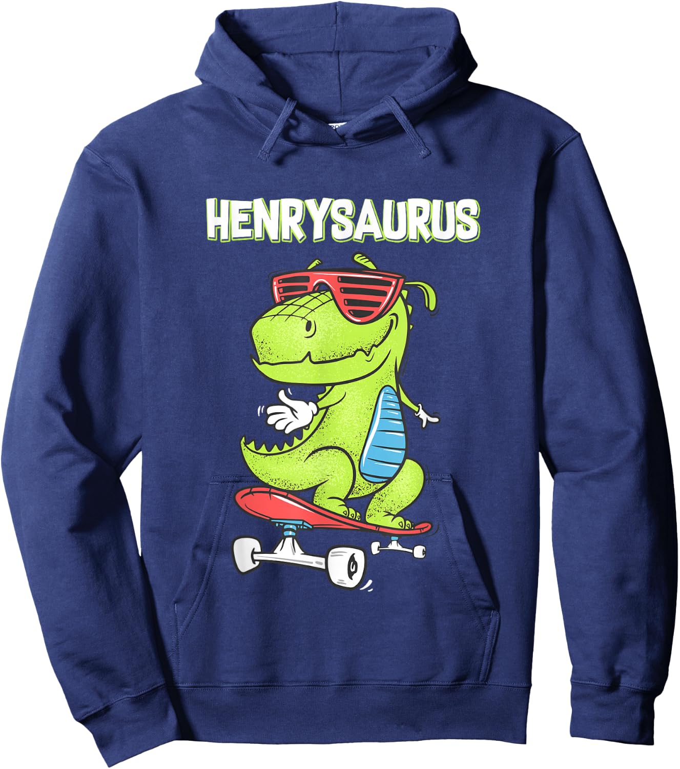 HENRYSAURUS shirt name birthday gift dinosaur t rex Hoodie - Hoodie | Navy