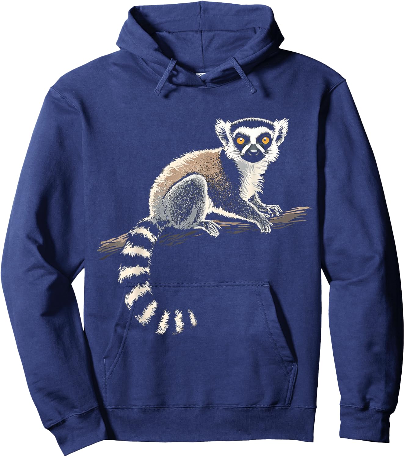 Ring Tailed Lemur Animal Motif Art Ring Tailed Lemur Hoodie - Hoodie | Navy