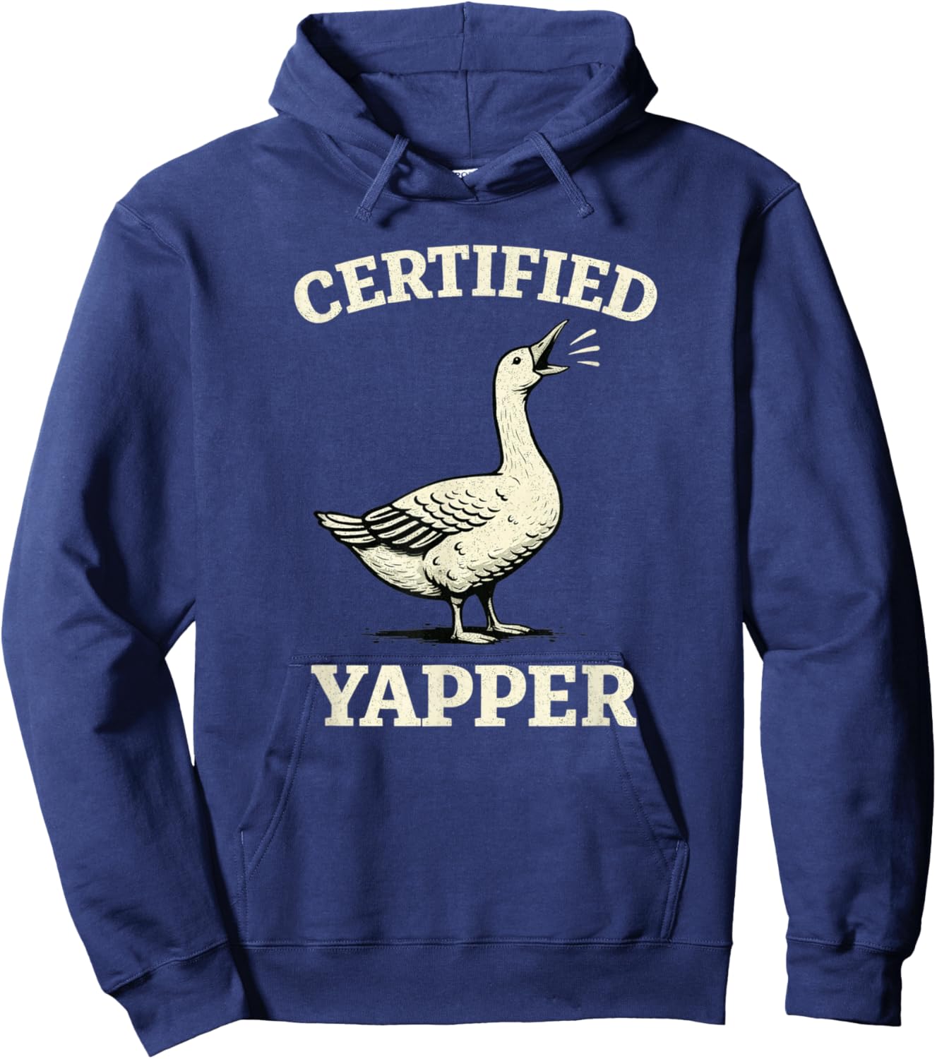 Certified Yapper Funny Goose Honking Bird Humor Hoodie - Hoodie | Navy