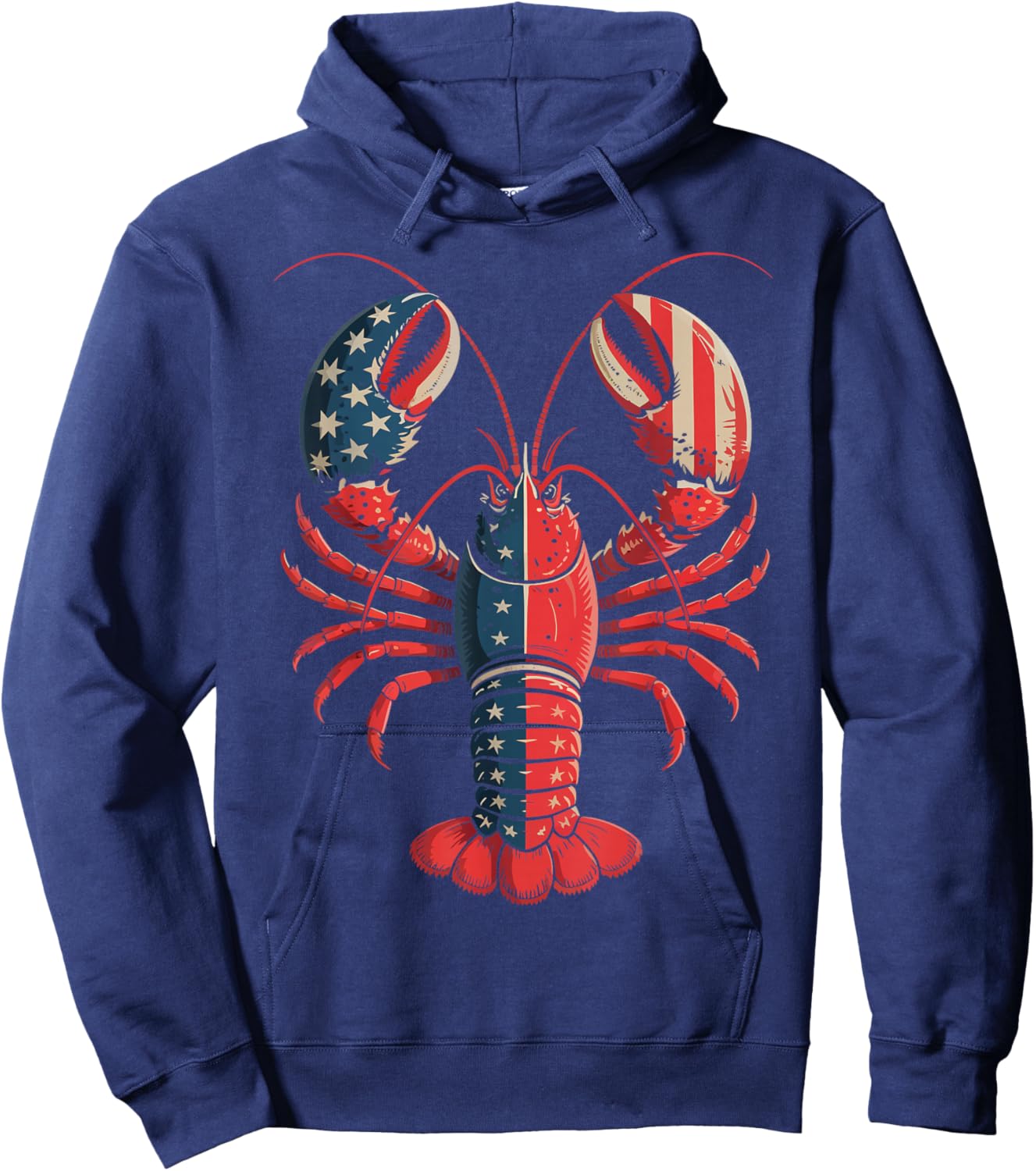 American Flag Lobster Patriotic Crawfish Season 4th of July Hoodie - Hoodie | Navy