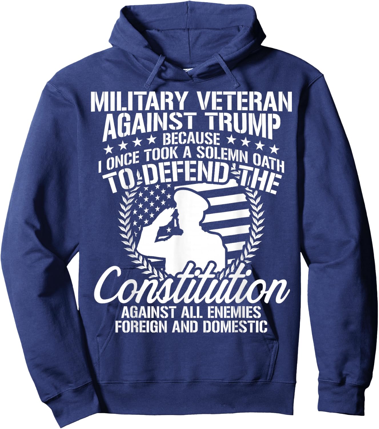 Military Veterans Against Trump 2020 USA Election Hoodie - Hoodie | Navy