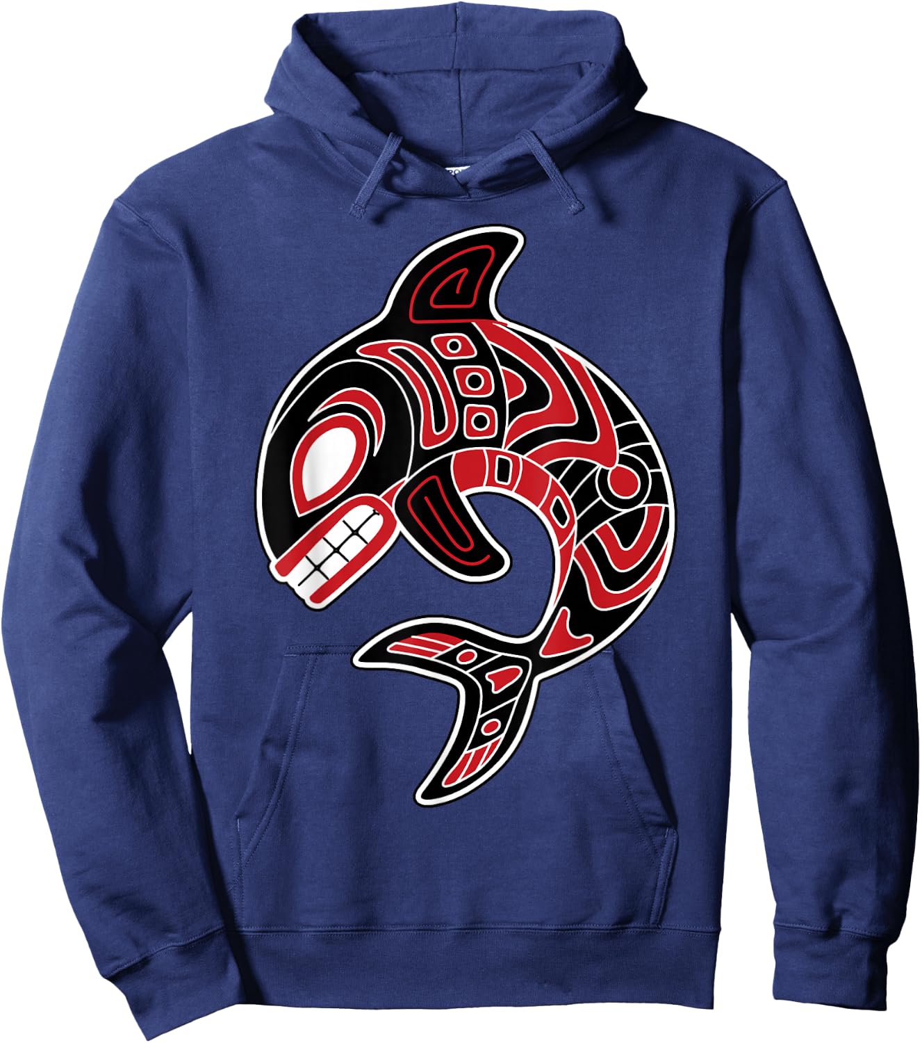Orca Northwest American Indian Totem Killer Whale Hoodie - Hoodie | Navy