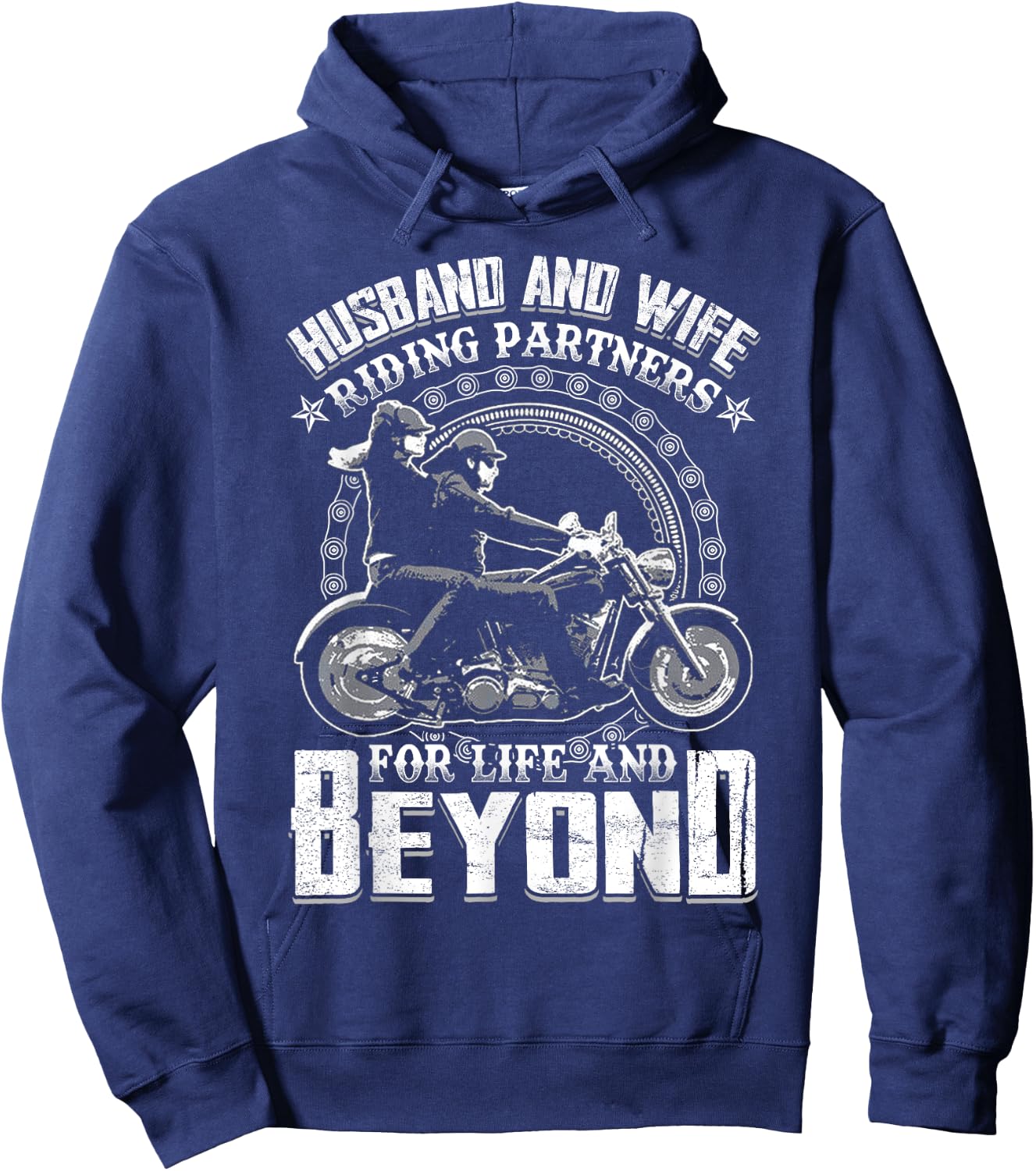 Husband And Wife Riding Partners For Life And Beyond Shirt Hoodie - Hoodie | Navy