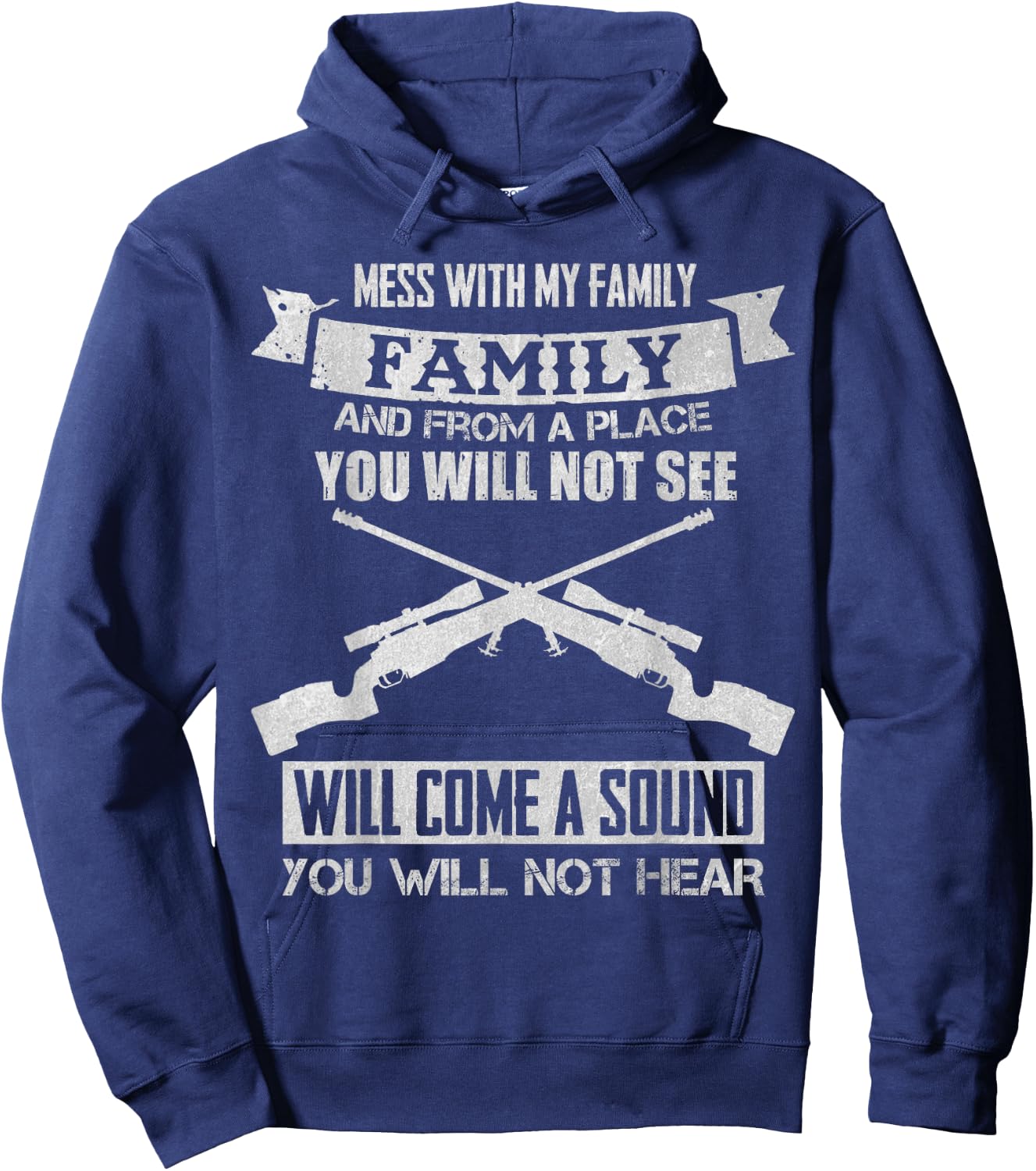 Mess with My Family Sniper Sound I Military Family Hoodie - Hoodie | Navy