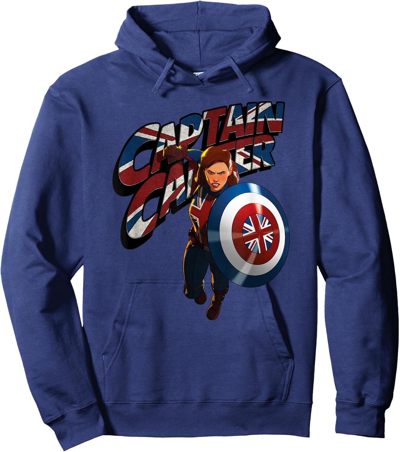 Marvel What IF...? Captain Carter Union Jack Hoodie - Hoodie | Navy