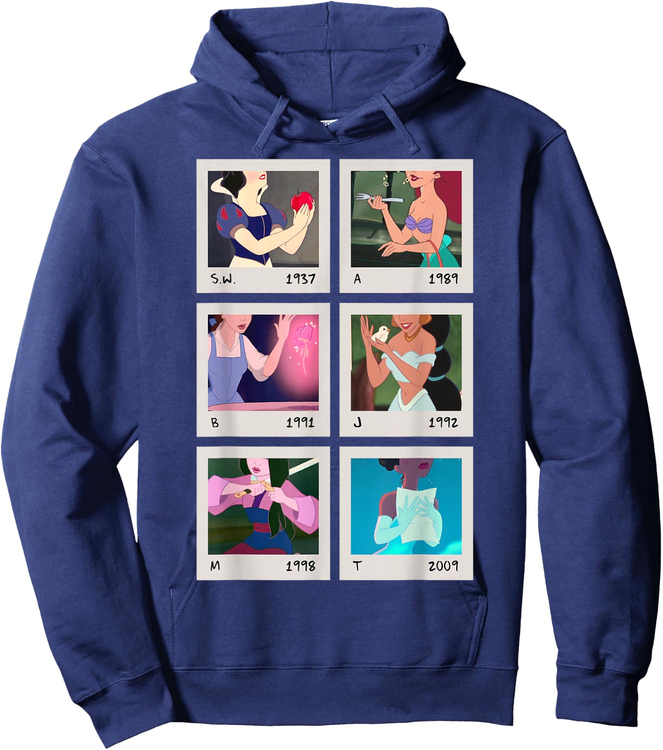 Disney Princess Polaroid Photo Grid Small Hoodie - Hoodie | Navy