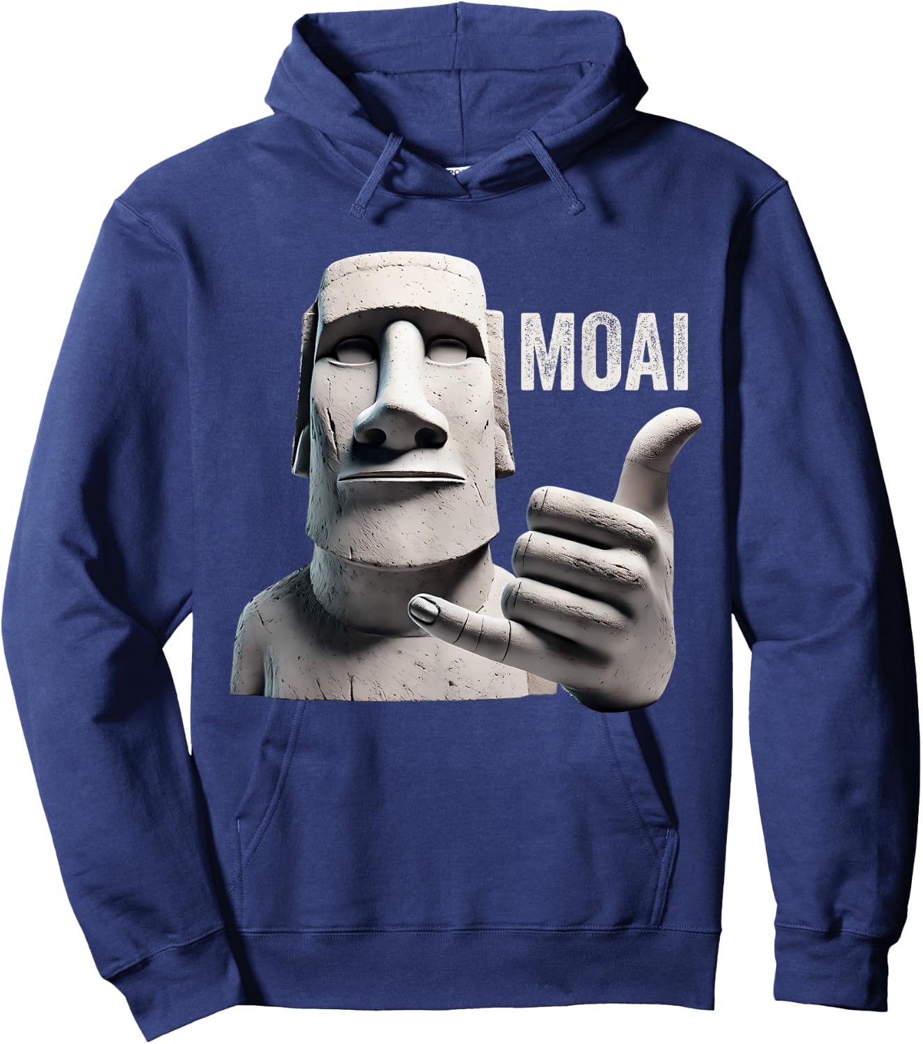 Moai Statue Shaka, Moai Monolith, Funny Easter Island Moai Hoodie - Hoodie | Navy