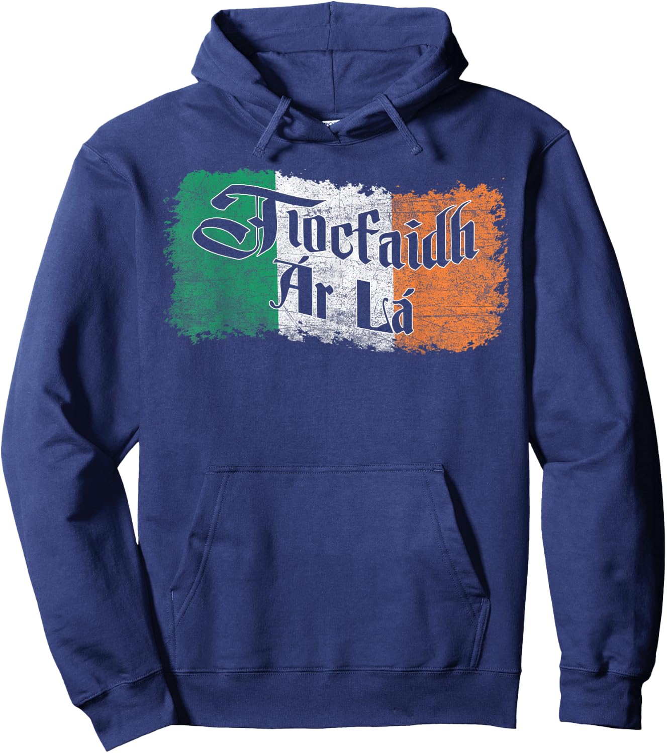 Tiocfaidh Ar La Vintage Ireland Irish Flag Hoodie - Hoodie | Navy