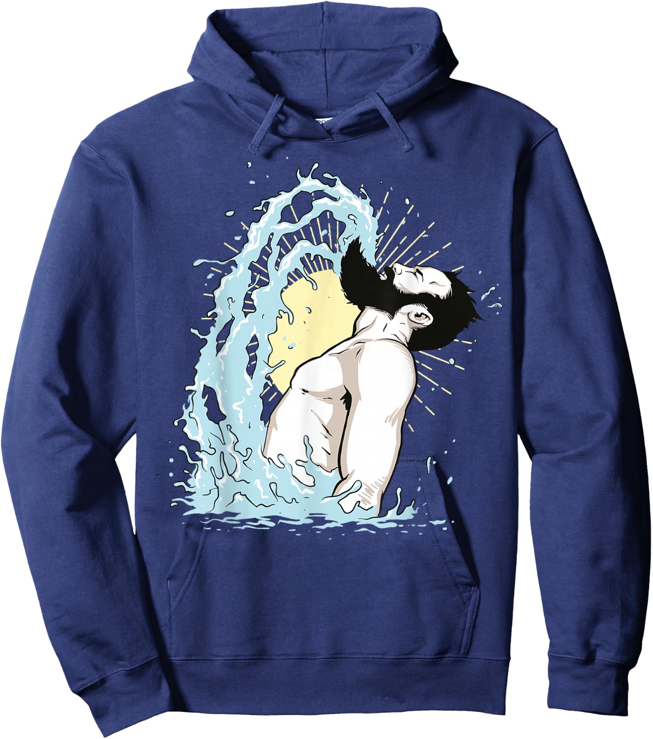 Beard Flip Funny Men Hoodie - Hoodie | Navy