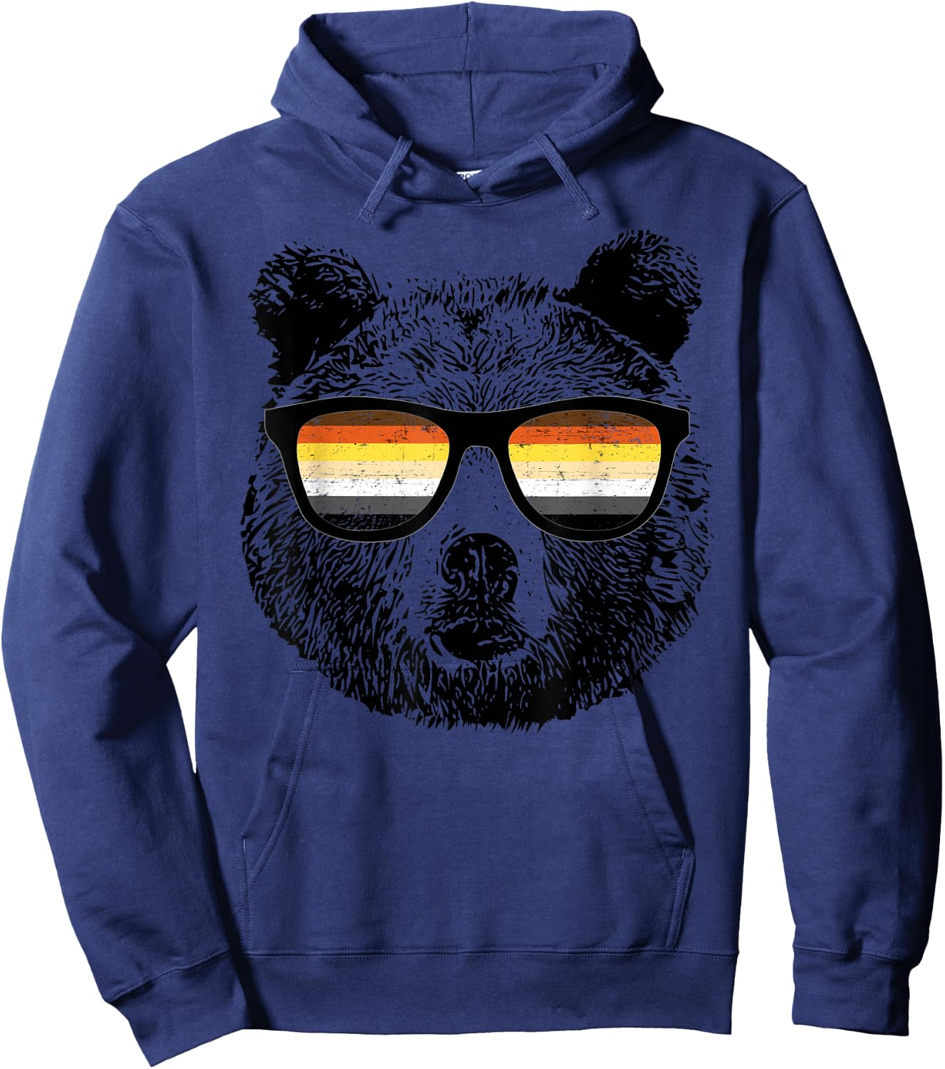 Gay Bear with Sunglasses Hoodie - Hoodie | Navy