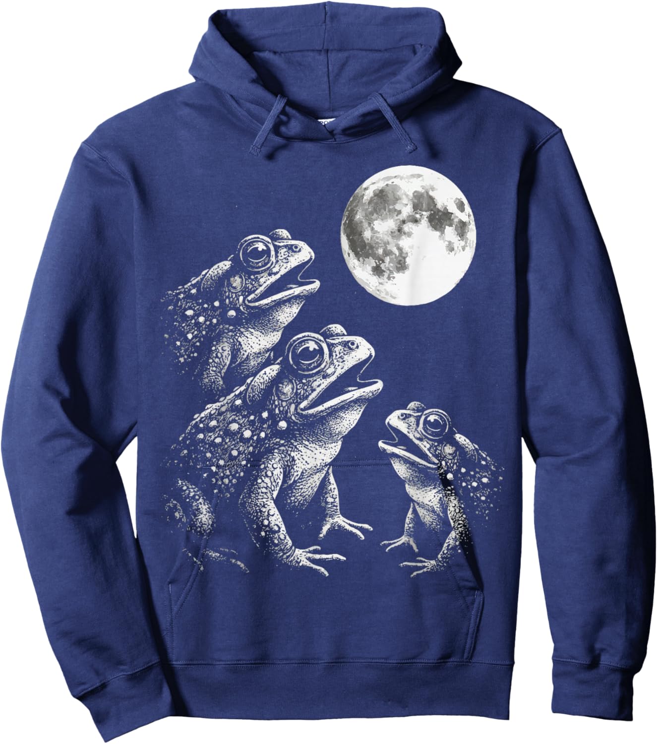 Frog Howling At Moon Hoodie - Hoodie | Navy