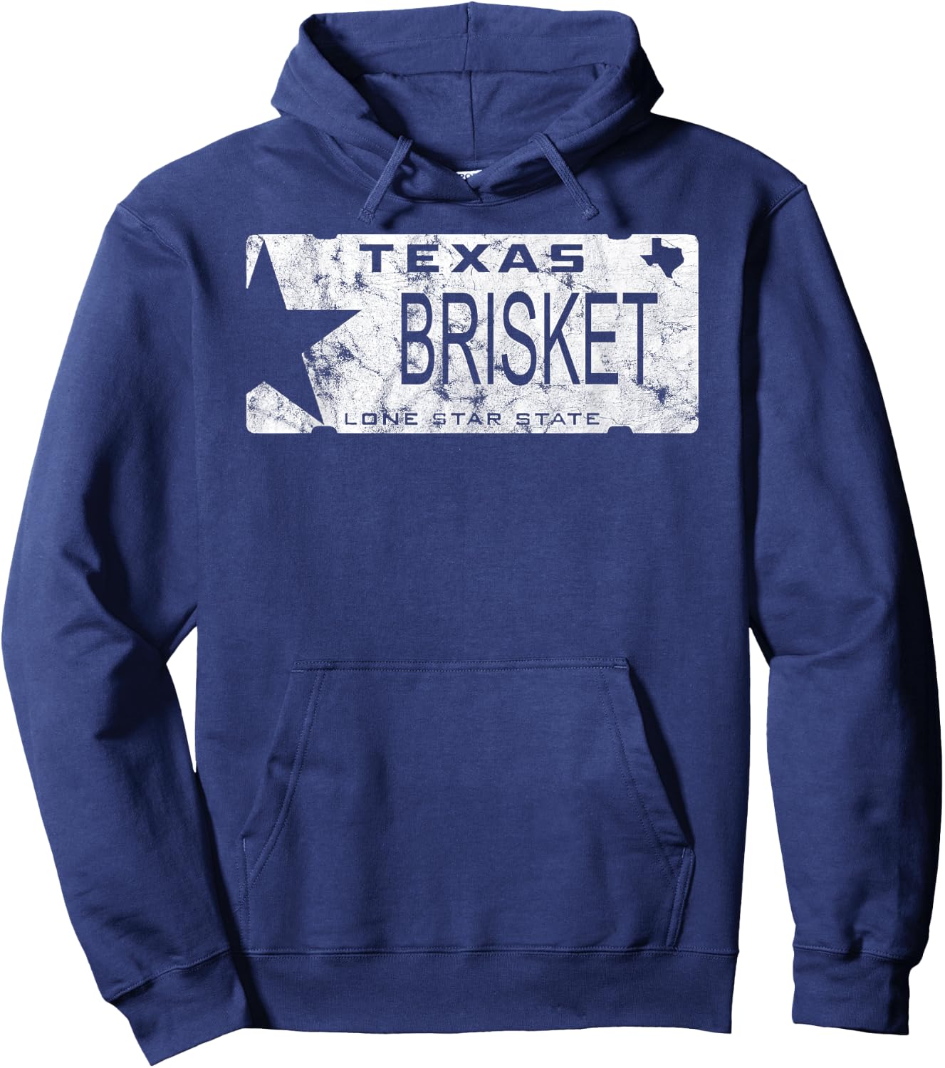State Of Texas Brisket License Plate BBQ Pitmaster Hoodie - Hoodie | Navy