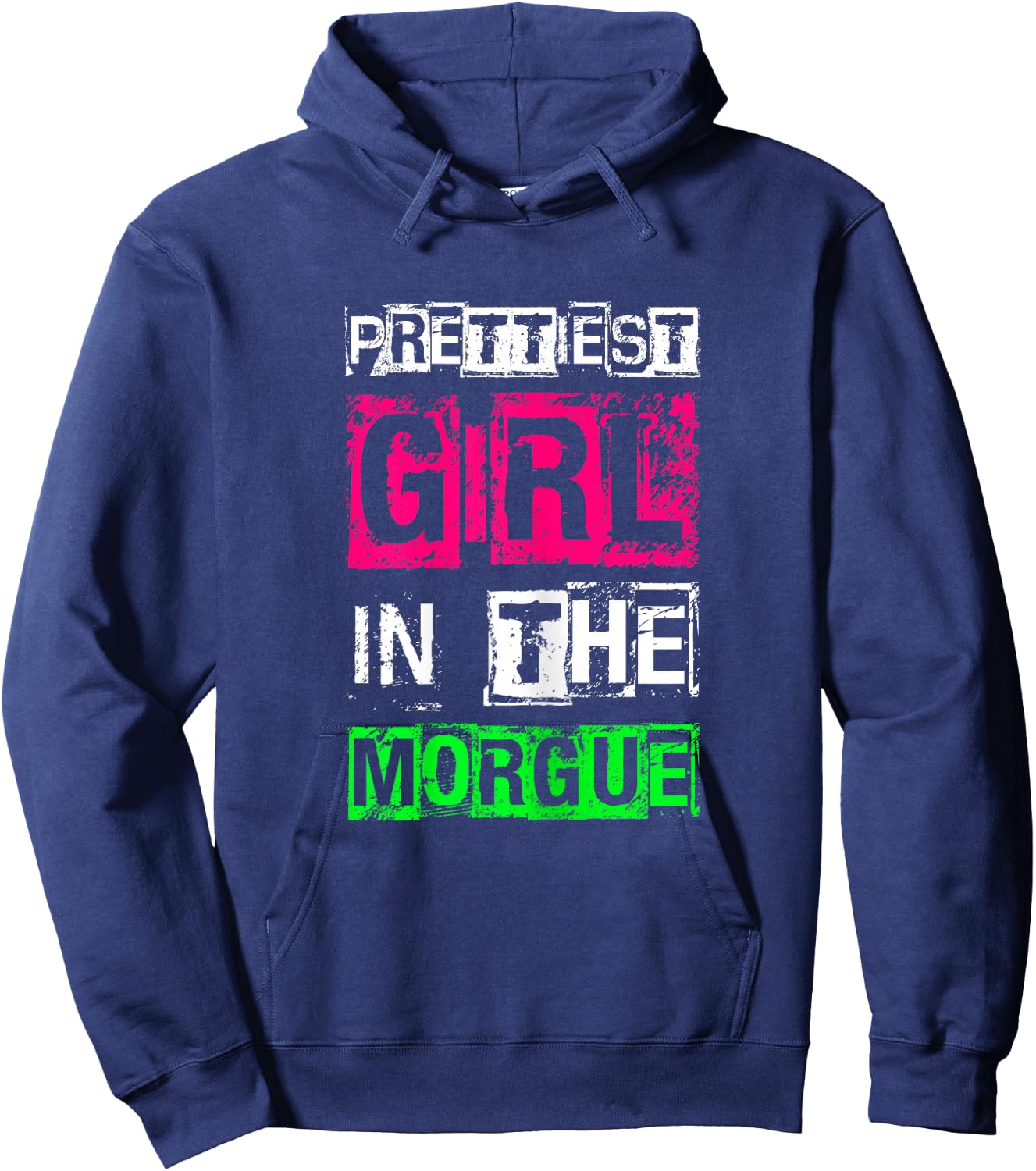 PRETTIEST GIRL IN THE MORGUE Gothic Fashion Hoodie - Hoodie | Navy