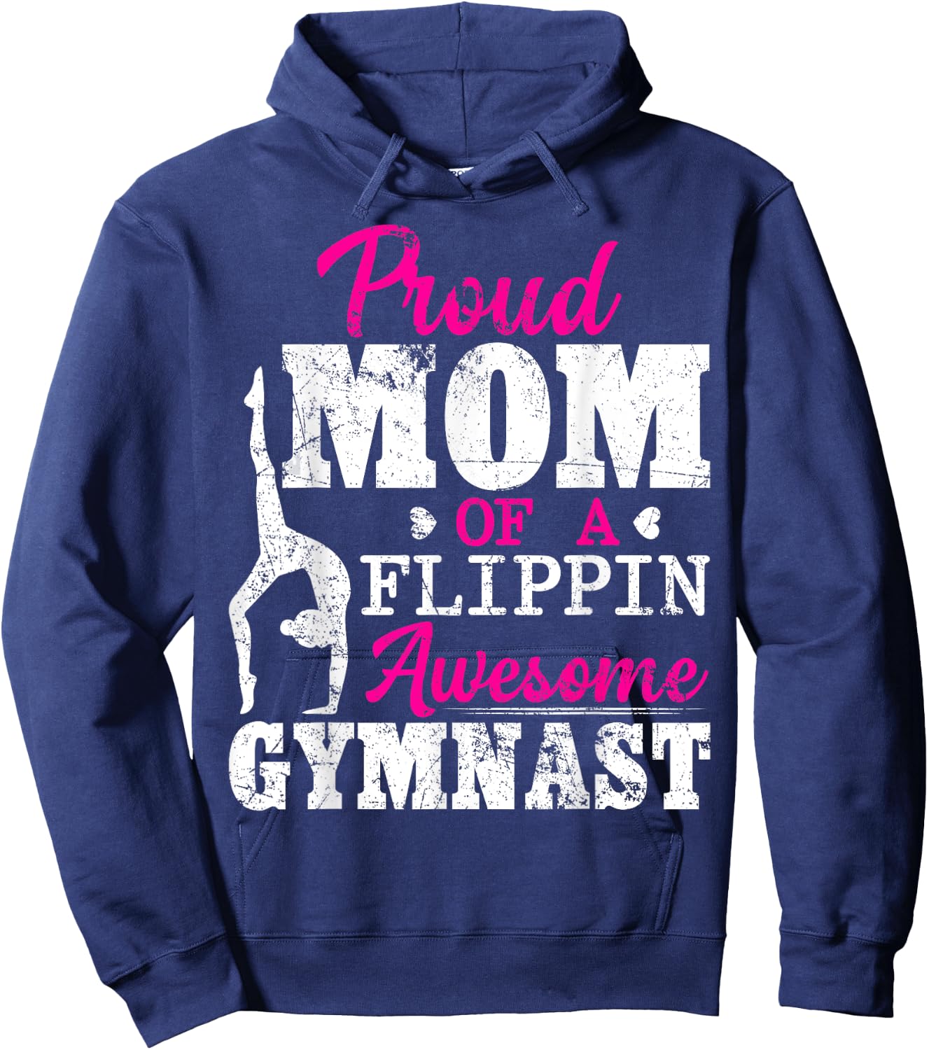 Proud Mom Of A Flippin Awesome Gymnast Gymnastics Mom Hoodie - Hoodie | Navy