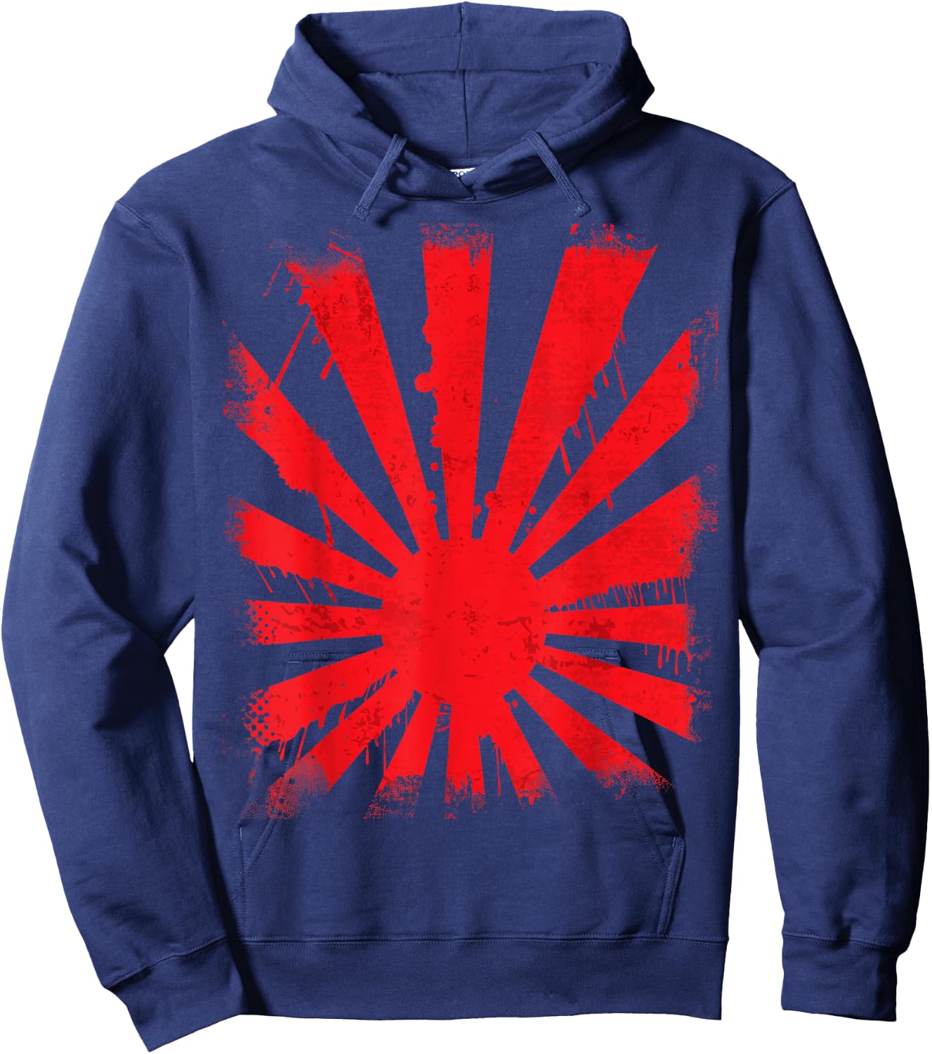 Japanese flag dripping rising sun flare Hoodie - Hoodie | Navy
