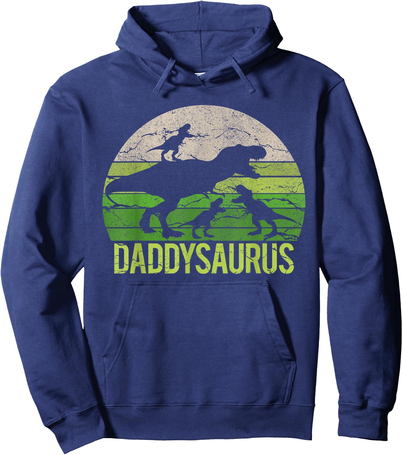 Daddy Dinosaur Daddysaurus 3 three kid Gift Dad christmas Hoodie - Hoodie | Navy