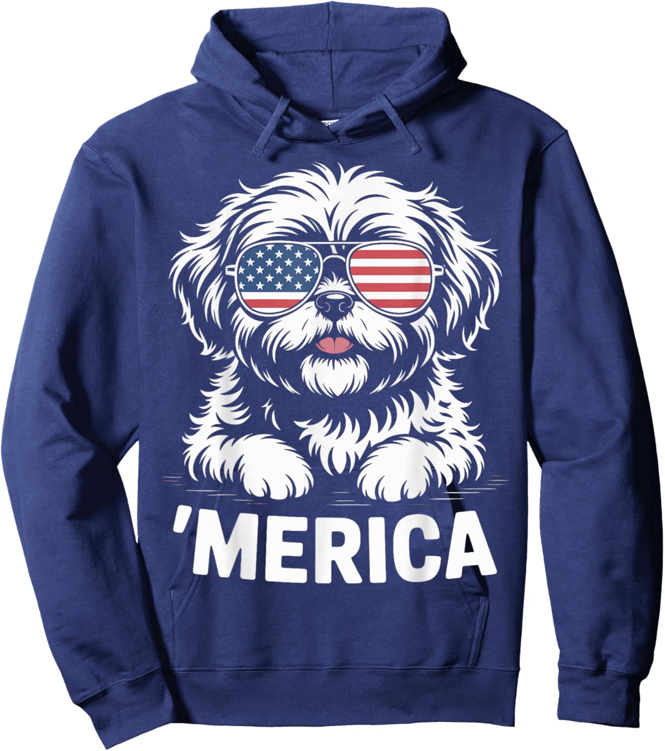 Shih Tzu 4th of July ‘Merica Patriotic Hoodie - Hoodie | Navy