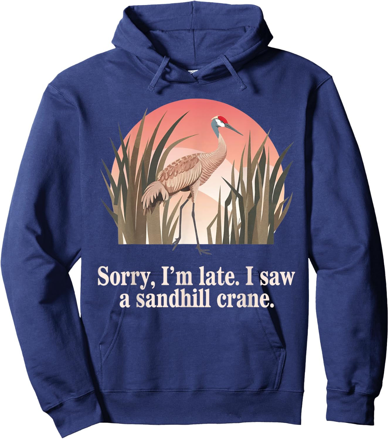 Sandhill Crane – Majestic Bird Lover Design Hoodie - Hoodie | Navy