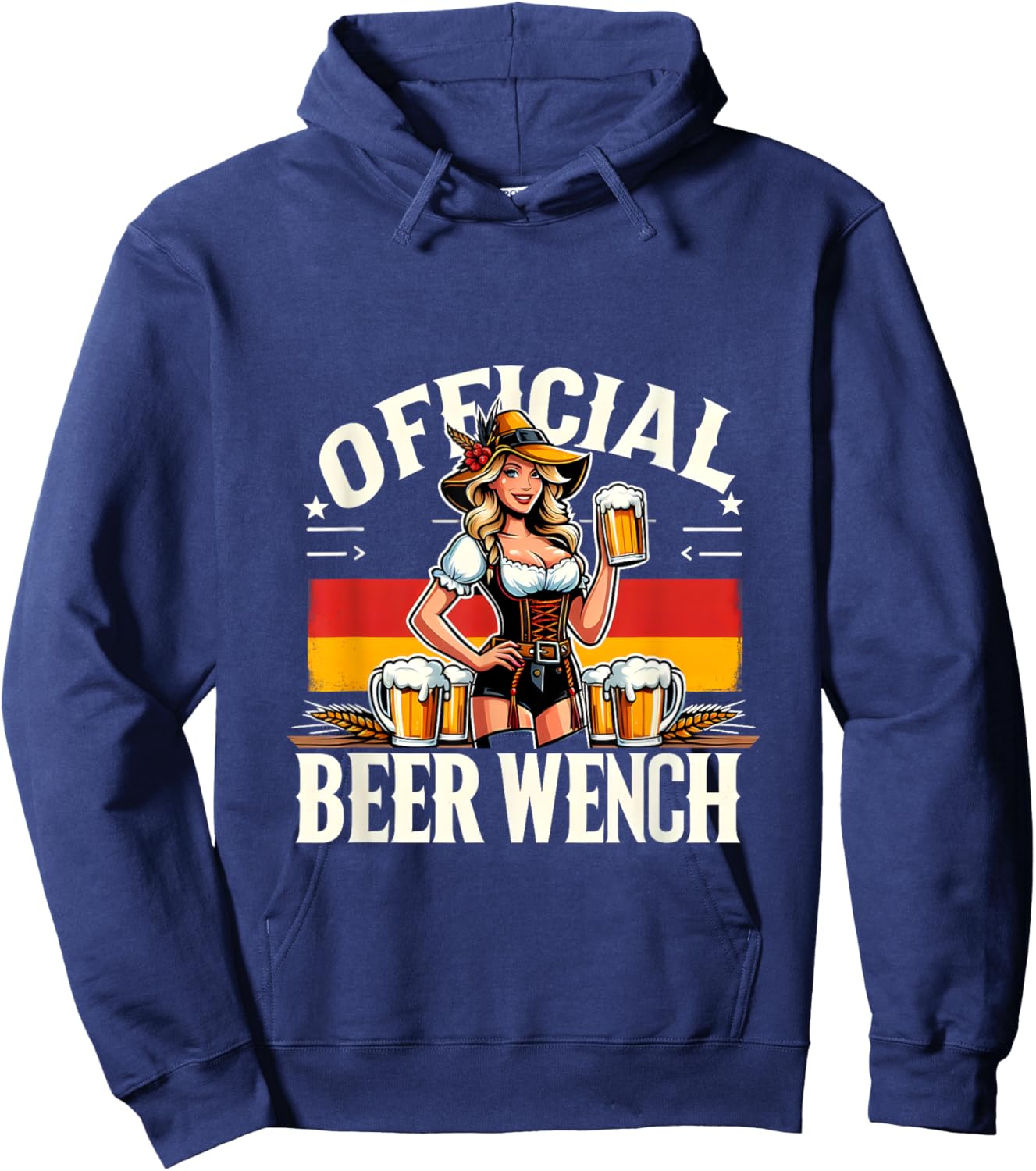 Oktoberfest Drinking Team Official Beer Wench German Flag Hoodie - Hoodie | Navy
