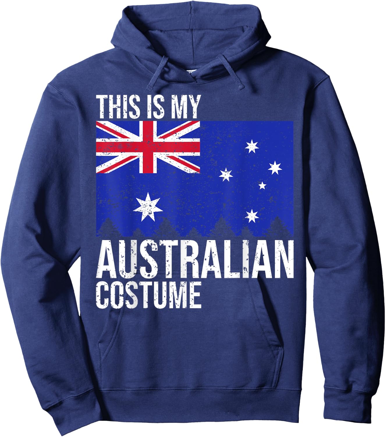 Vintage This Is My Australian Flag Costume for Halloween Hoodie - Hoodie | Navy