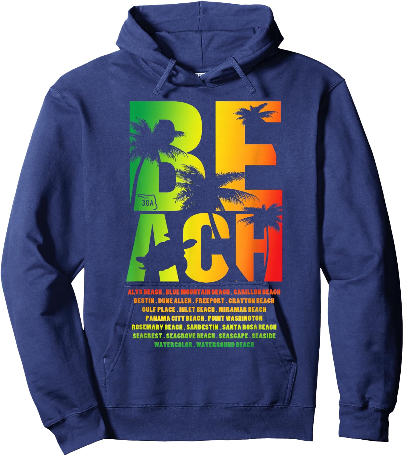 Towns of Florida State Highway 30A - Locals Souvenir Hoodie - Hoodie | Navy