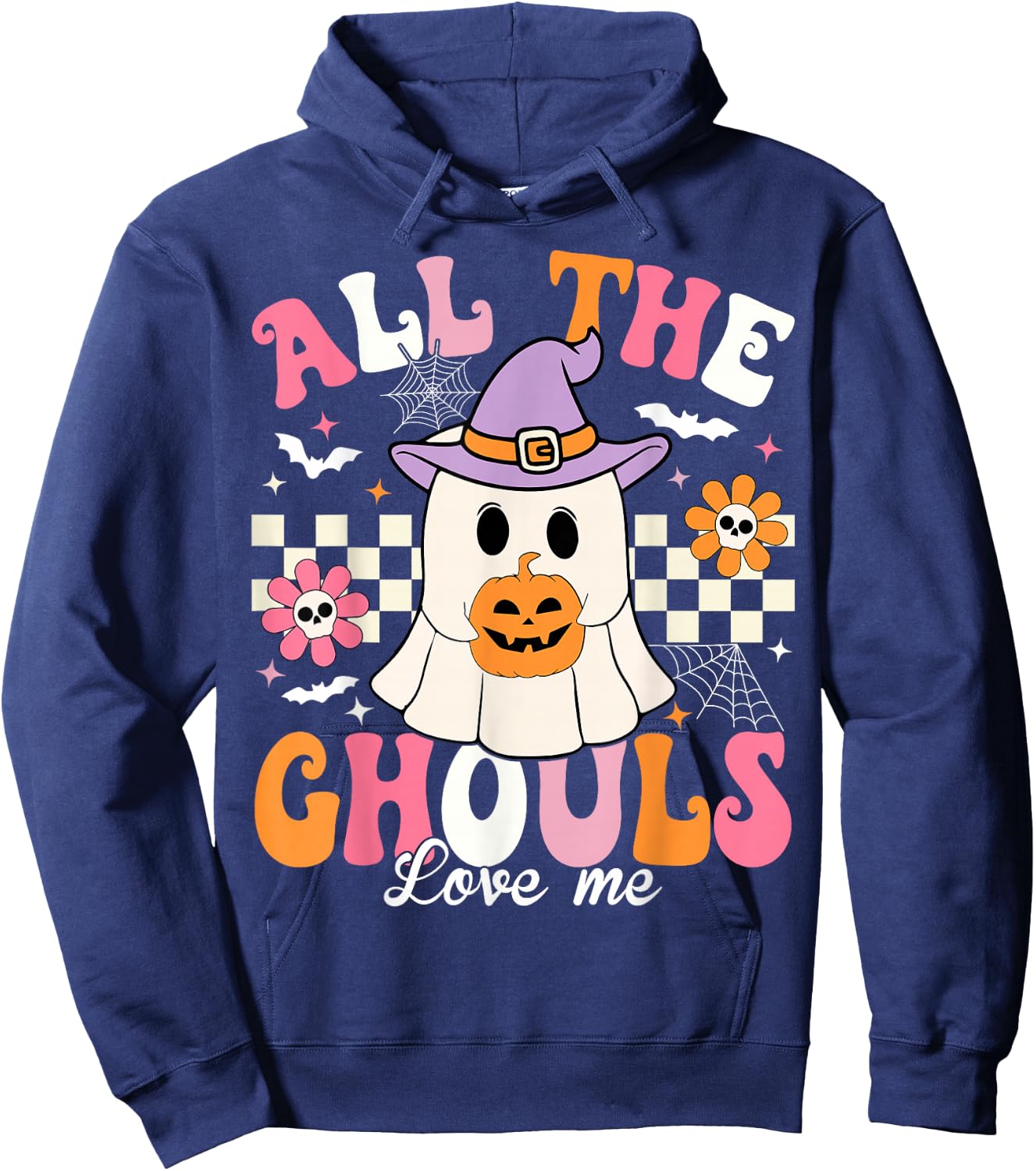All The Ghouls Love Me Halloween Ghost Spooky Halloween Kids Hoodie - Hoodie | Navy