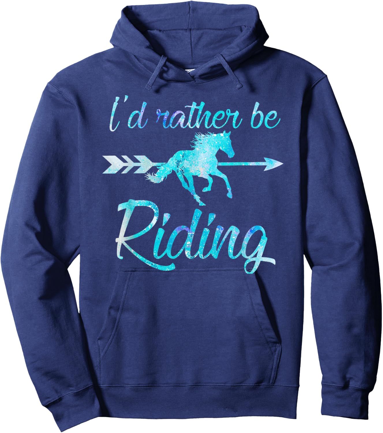 Horse Rider Shirt Girls I'd Rather BE Riding Horses Kid Gift Hoodie - Hoodie | Navy