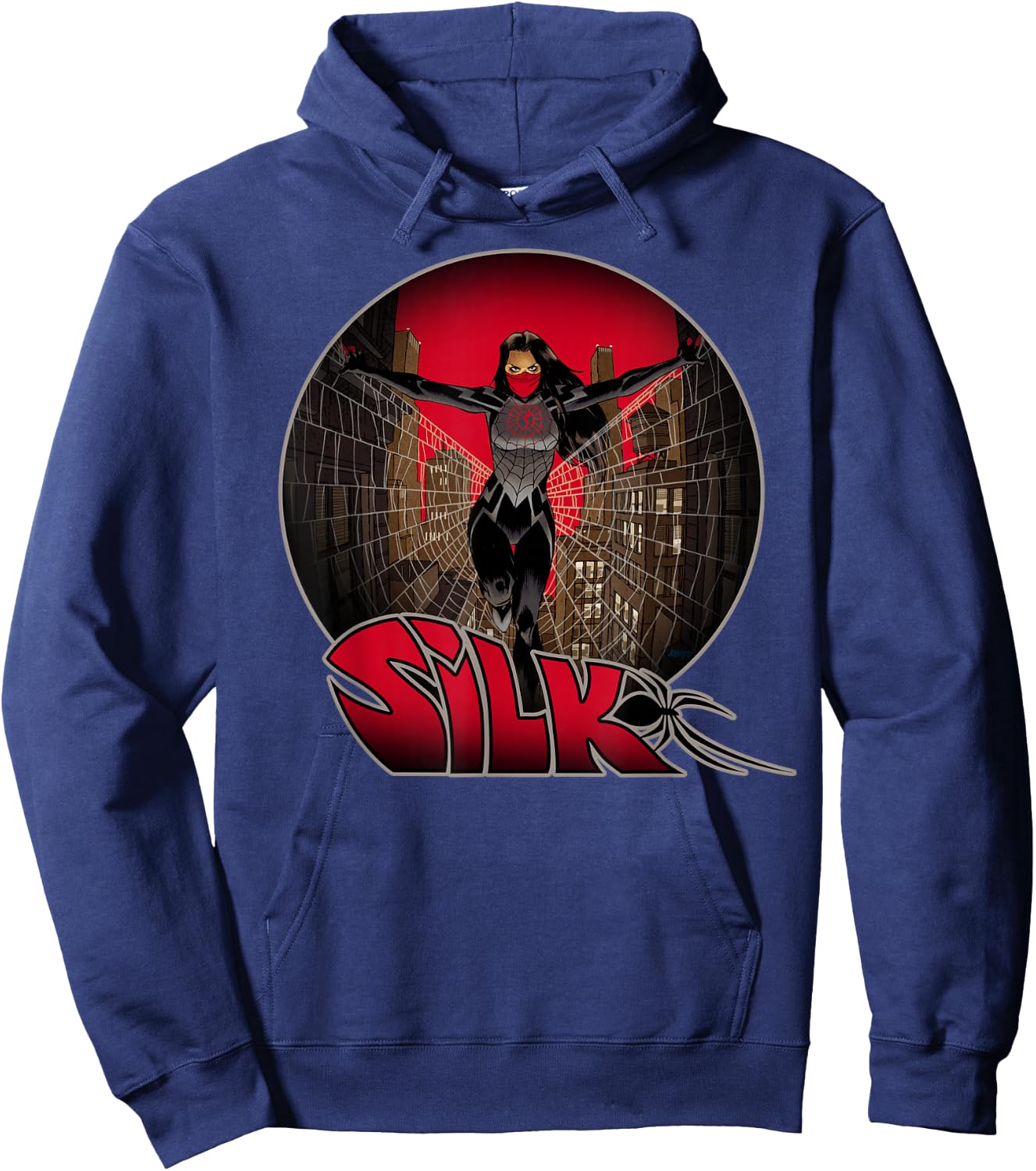Marvel Silk The Ultimate City Skyline Profile Badge Hoodie - Hoodie | Navy