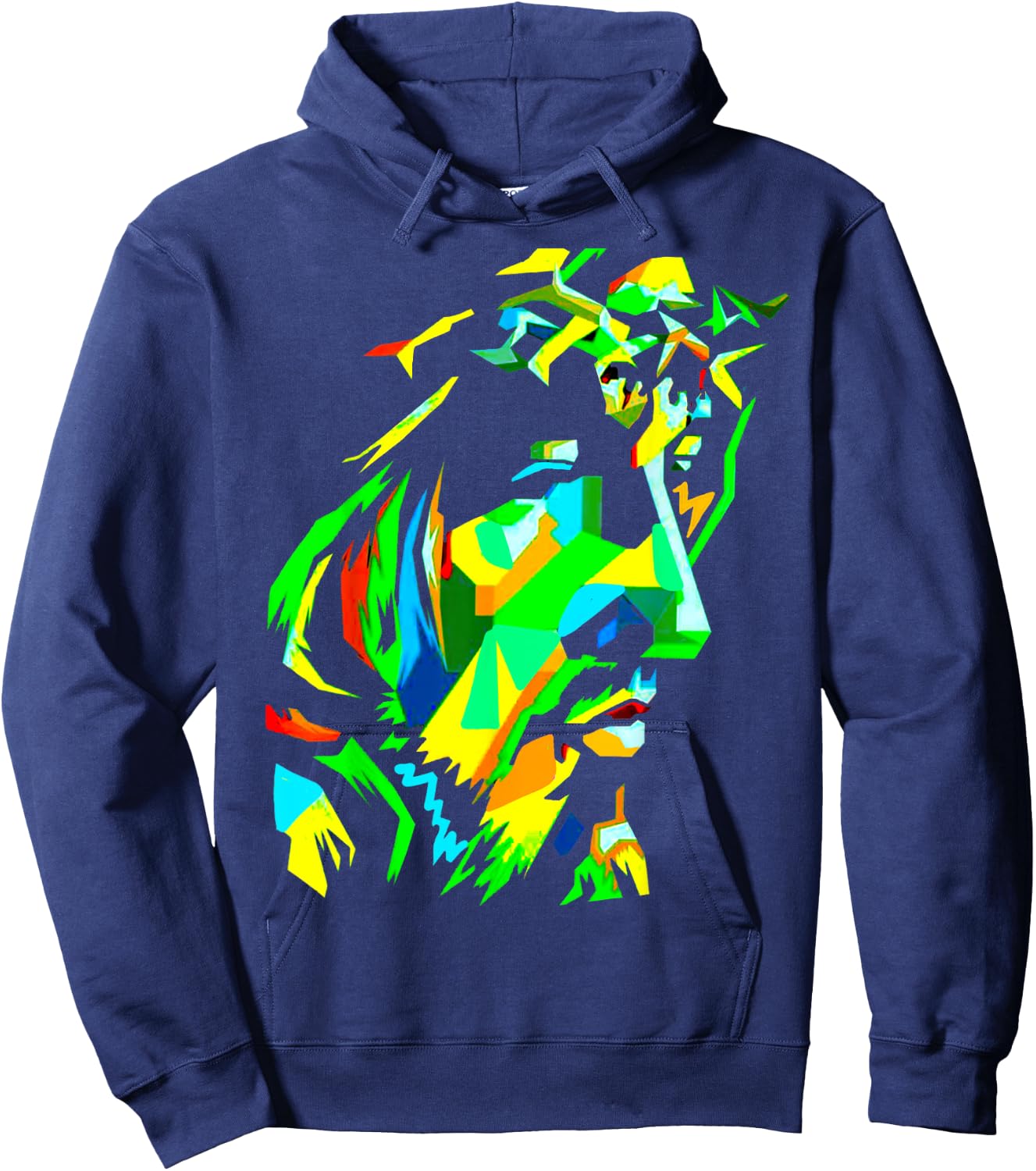 Jesucristo Pop Art Jesus Christ Face, Catholic Icon Painting Hoodie - Hoodie | Navy