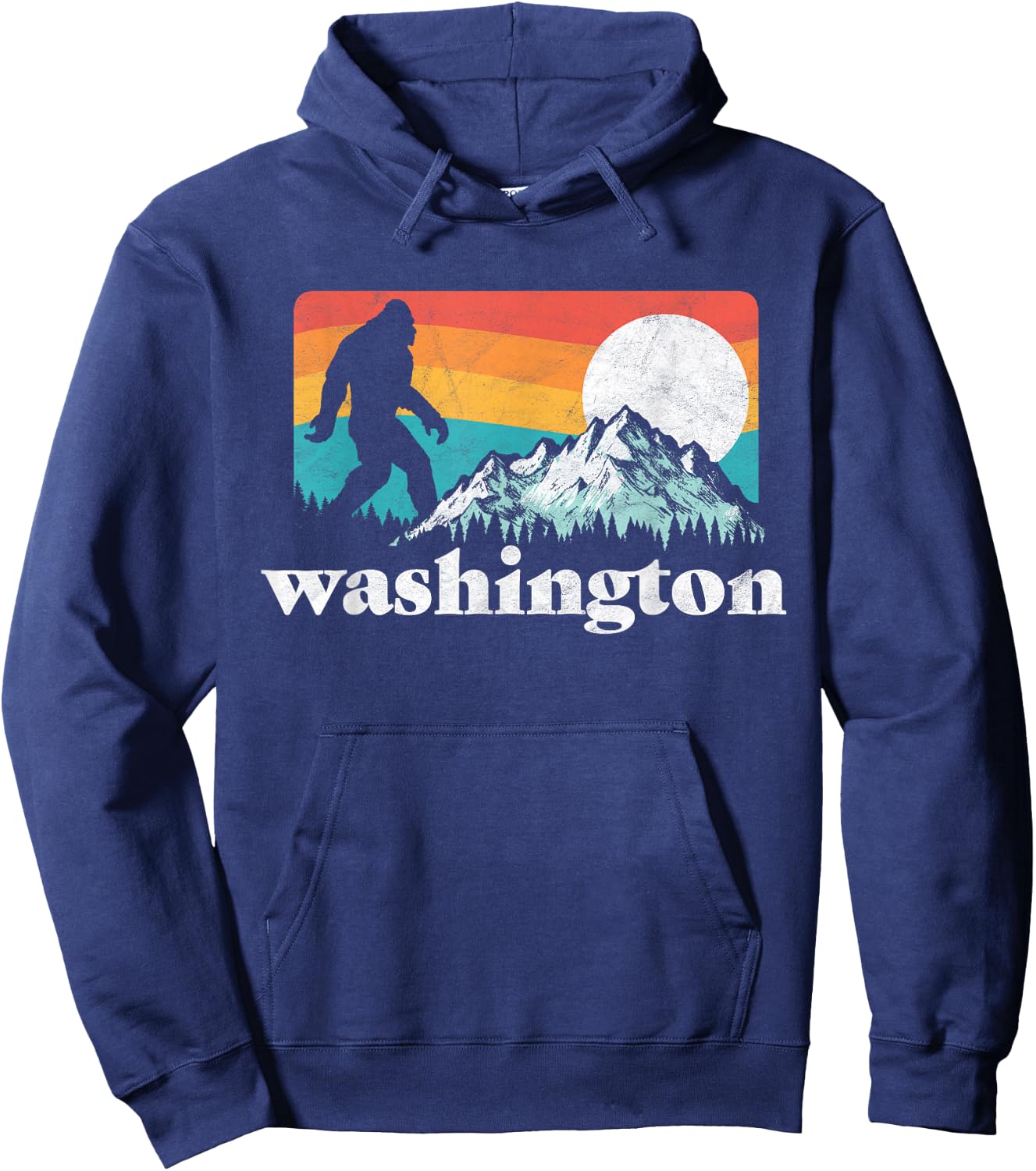 State of Washington Pacific Northwest Bigfoot Mountain Hoodie - Hoodie | Navy