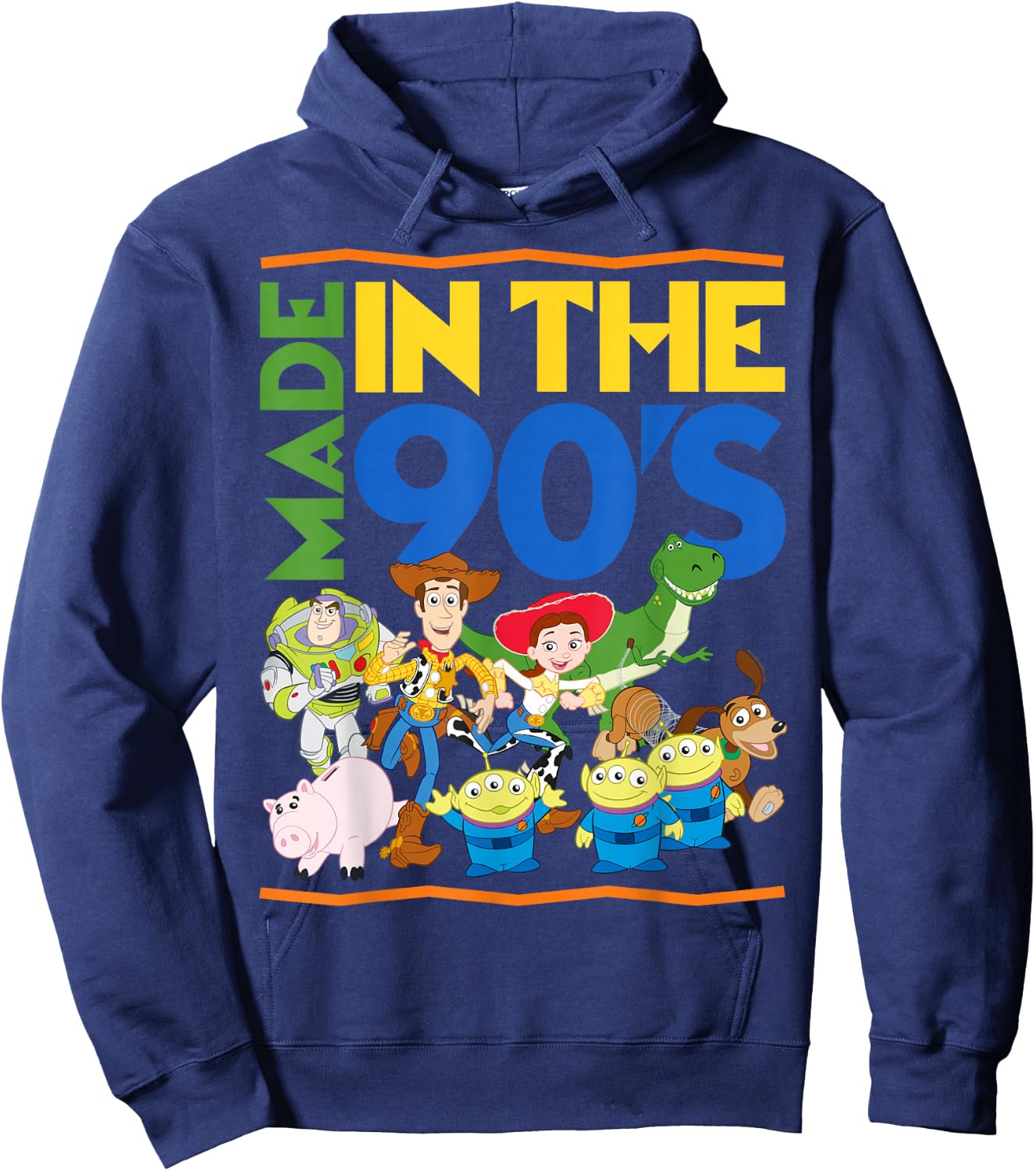 Disney Pixar Toy Story Made in the 90's Retro Group Shot Hoodie - Hoodie | Navy