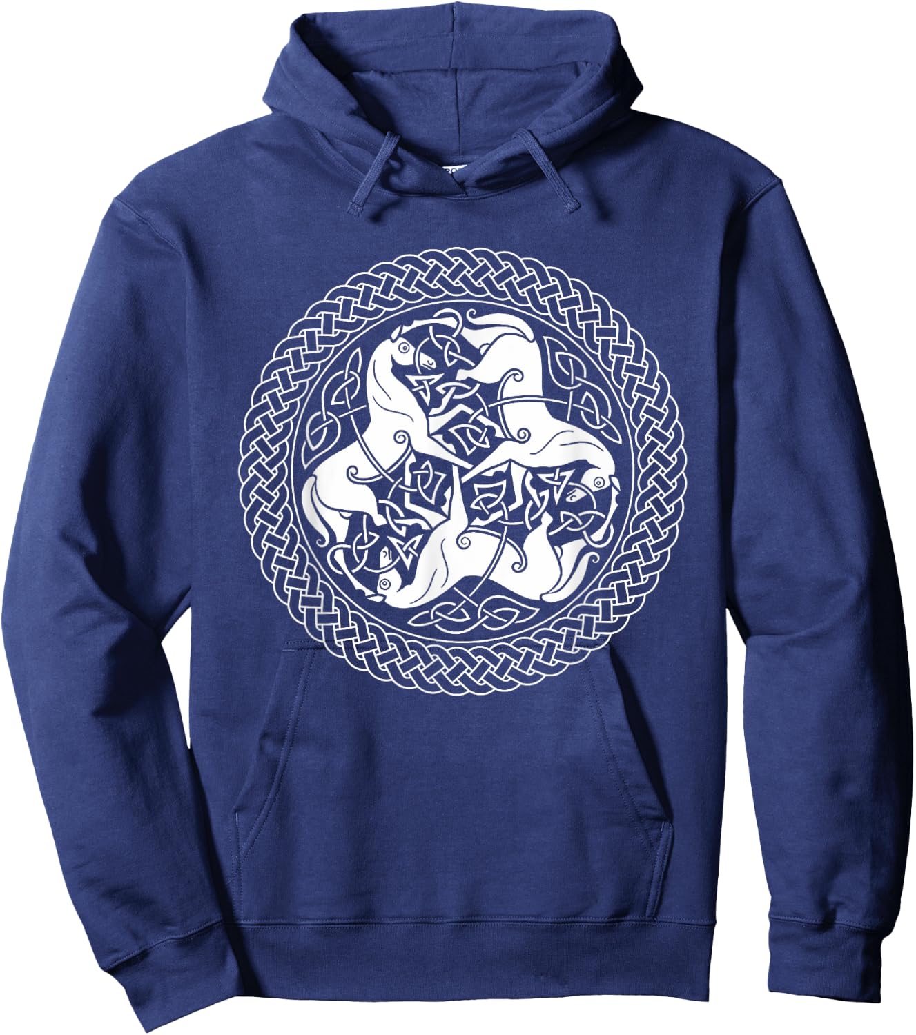 Celtic Epona Knot Ring with Horses Hoodie - Hoodie | Navy