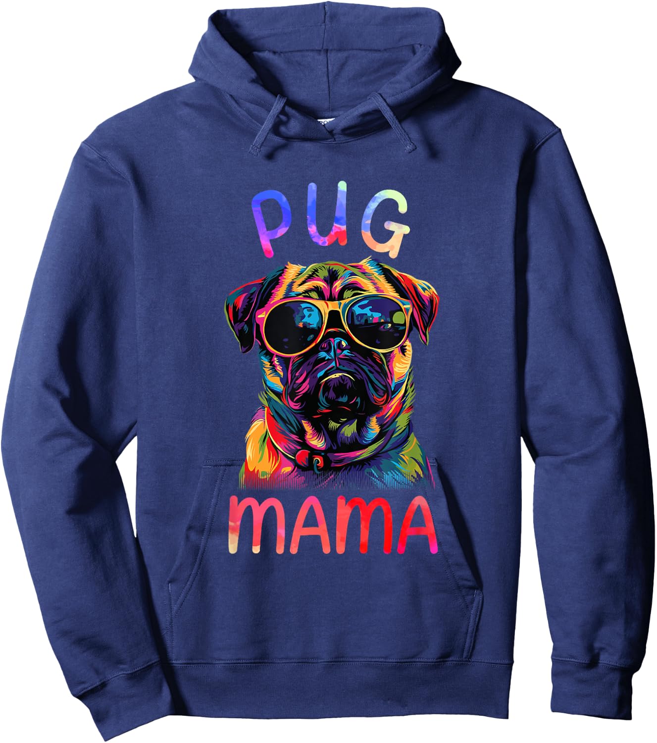 Pug Mom Mama Pop Art Pug Lovers Hoodie - Hoodie | Navy