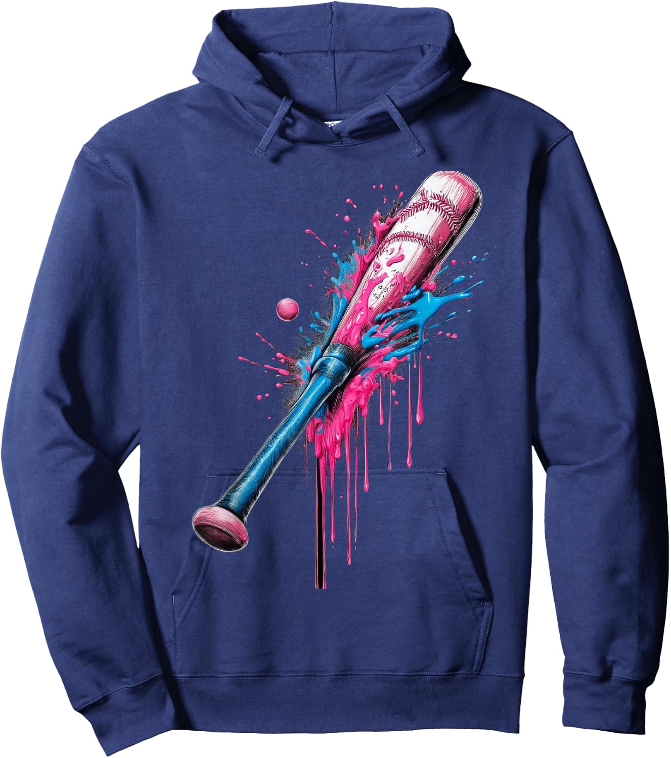 Baseball Bat Dripping Boys Baseball, Baseball Drip For Boys Hoodie - Hoodie | Navy