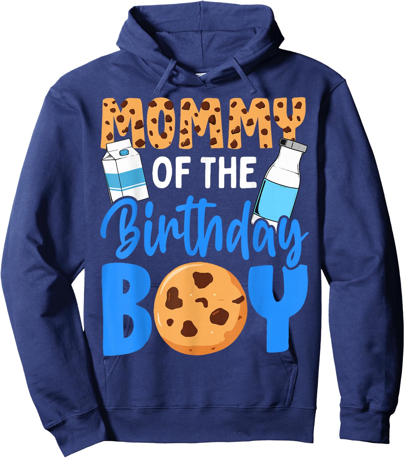 Mommy of The Birthday boy Milk and Cookies 1st Birthday Hoodie - Hoodie | Navy
