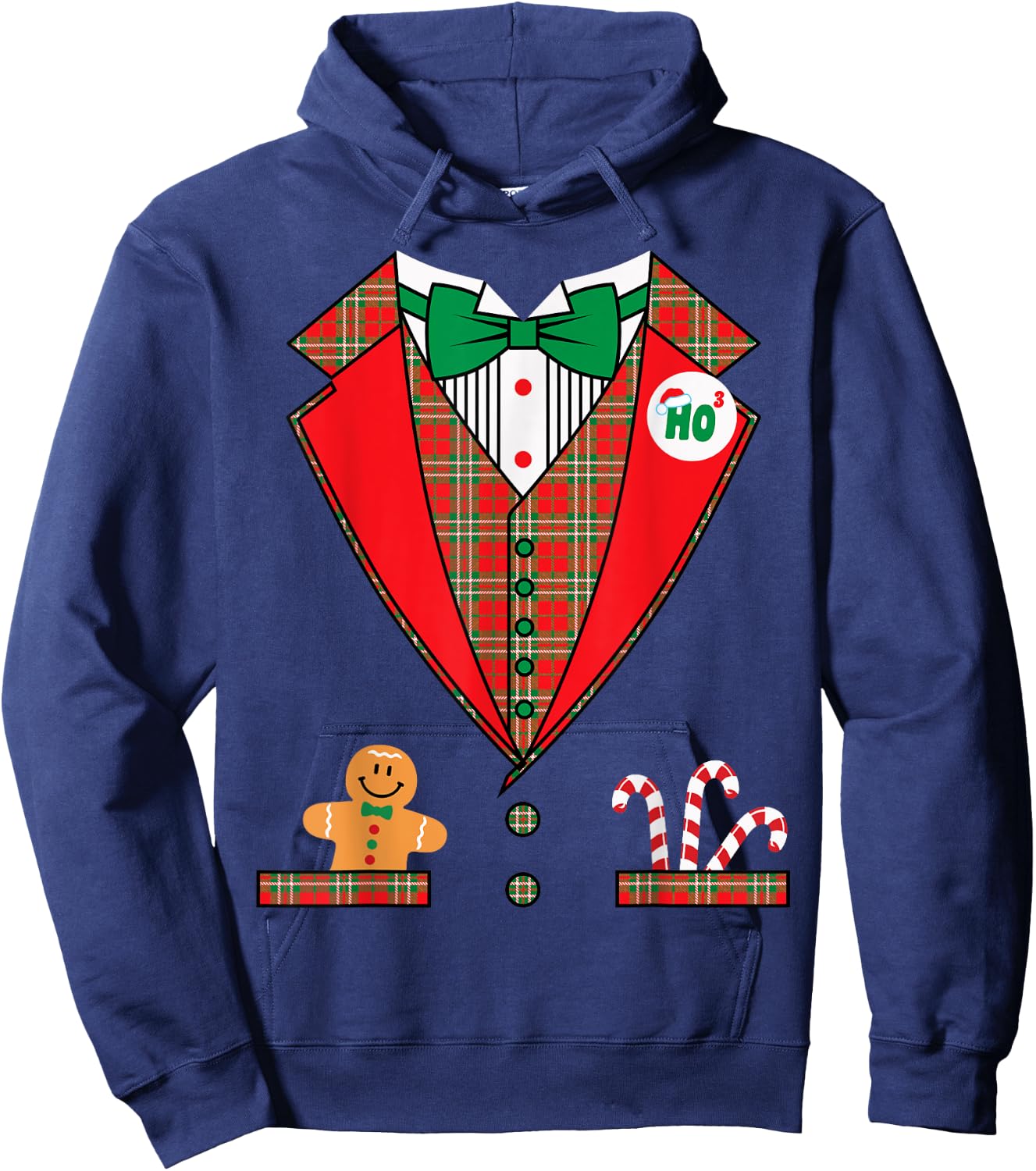 Nat's Gift Shop Funny Christmas Costume , Men & Boys, Black, Short Sleeve, Classic Fit, Pull On, , Small Hoodie - Hoodie | Navy