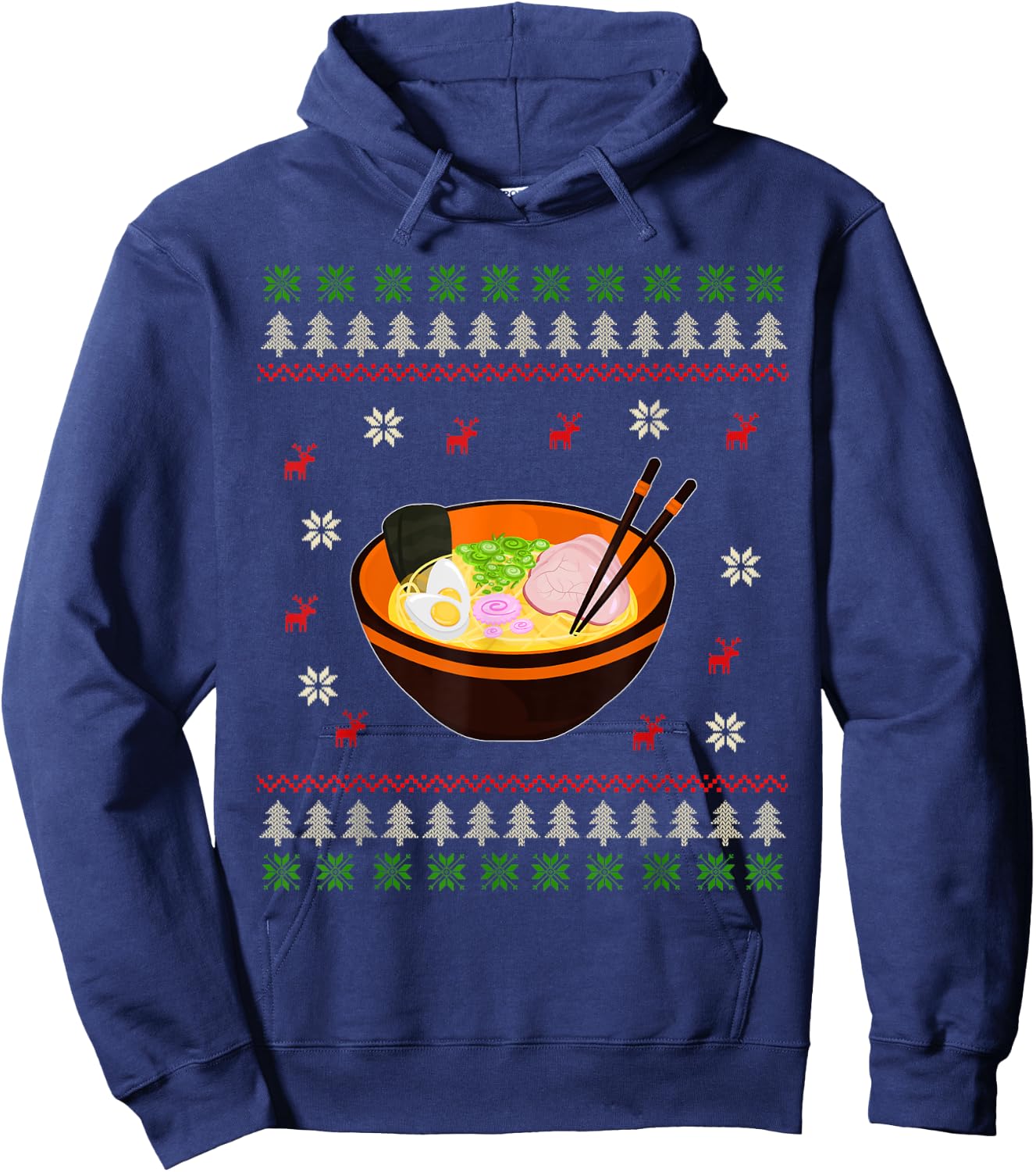 Ugly Christmas Ramen Noodle Anime Kawaii Japanese Ramen Bowl Hoodie - Hoodie | Navy