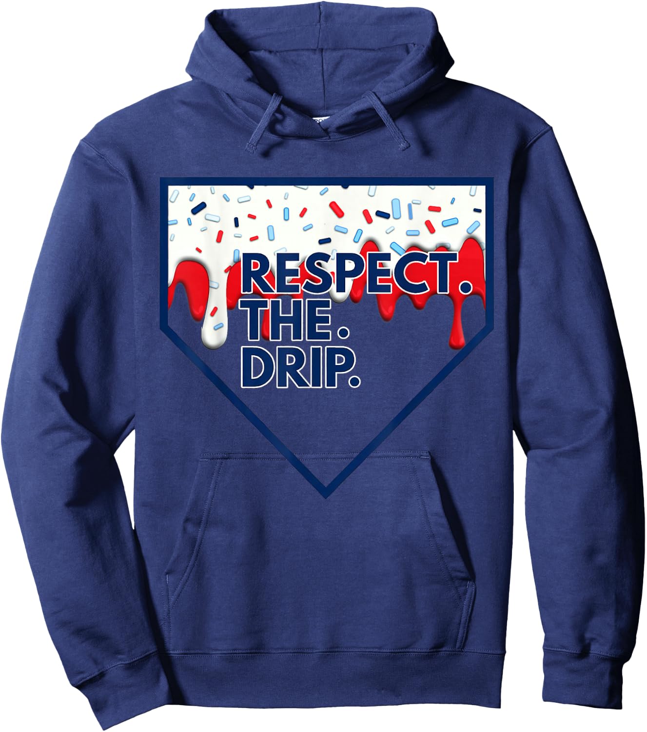 Baseball Home Plate Drip for Boys Ice Cream Spinkle Hoodie - Hoodie | Navy